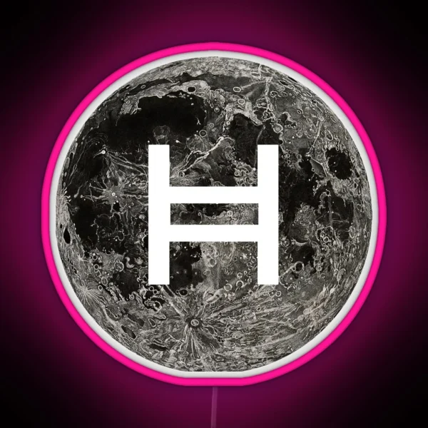 Hedera Hashgraph Moon RGB Neon Sign