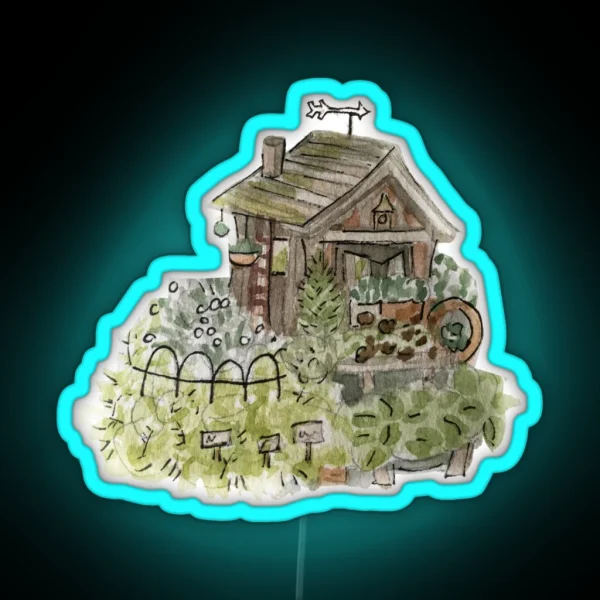 Hedge Witch Garden Shed Green House Witchy RGB Neon Sign