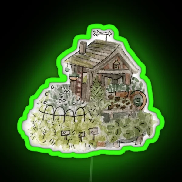 Hedge Witch Garden Shed Green House Witchy RGB Neon Sign