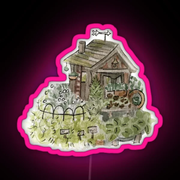 Hedge Witch Garden Shed Green House Witchy RGB Neon Sign