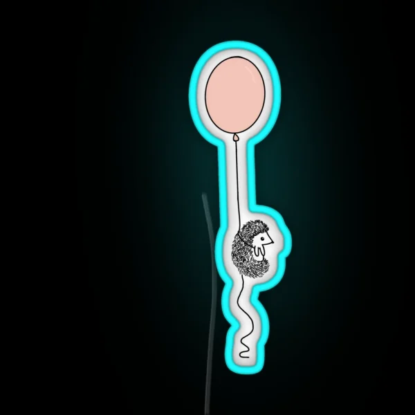Hedgehog Balloon RGB Neon Sign
