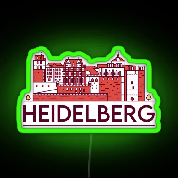 Heidelberg Cityscape RGB Neon Sign