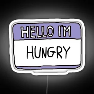 Hello I M Hungry Purple Nametag RGB Neon Sign