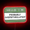 Embracing emotional honesty with vibrant green overstimulation warning neon light