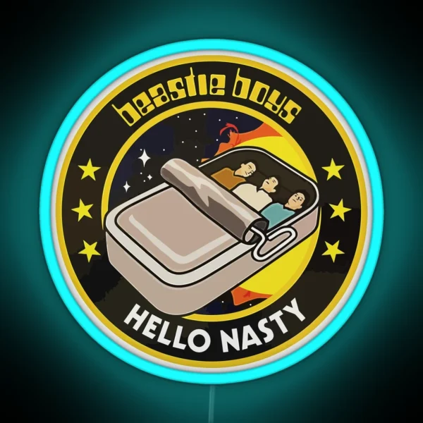 Hello Nasty The Beastie Rap Rock Sardine Boys RGB Neon Sign