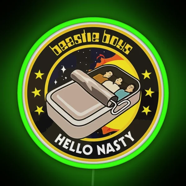 Hello Nasty The Beastie Rap Rock Sardine Boys RGB Neon Sign