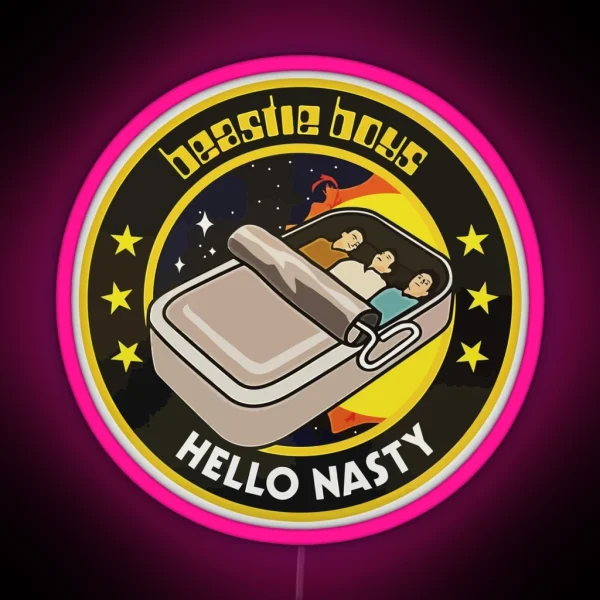 Hello Nasty The Beastie Rap Rock Sardine Boys RGB Neon Sign