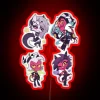 Neon-inspired artwork featuring characters from Helluva Boss animated series.