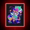 Vibrant hell-themed summer pop art decoration with colorful neon glow