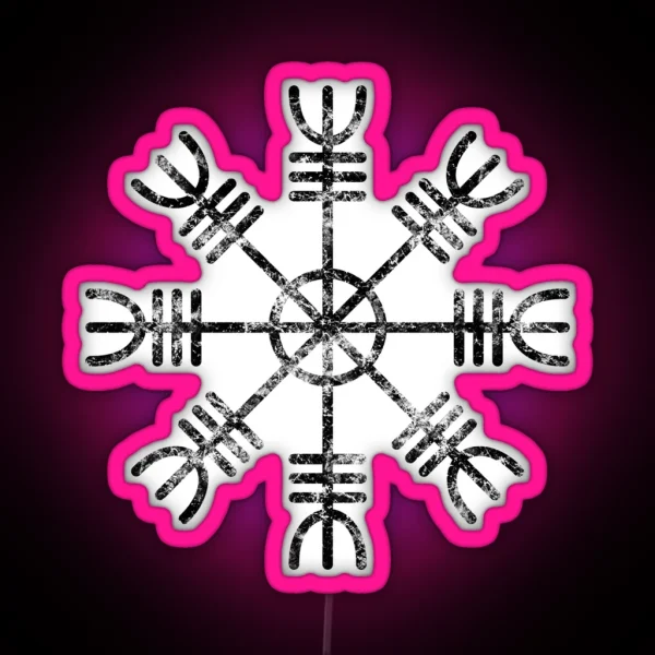 Helm Of Awe Or Aegishjalmur Symbol Viking Art Icelandic RGB Neon Sign