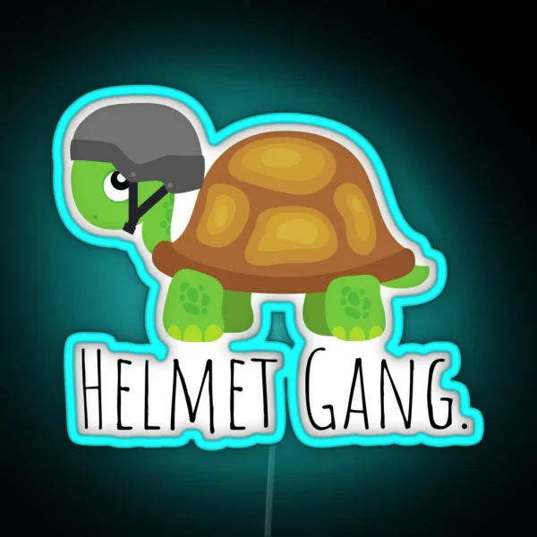 Helmet Gang Turtle RGB Neon Sign