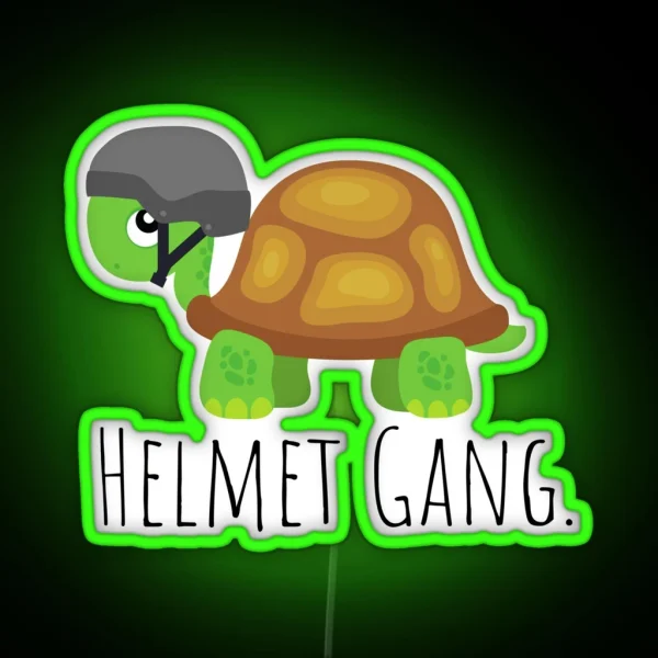 Helmet Gang Turtle RGB Neon Sign