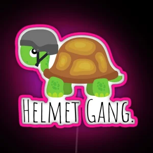 Helmet Gang Turtle RGB Neon Sign