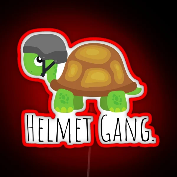 Helmet Gang Turtle RGB Neon Sign