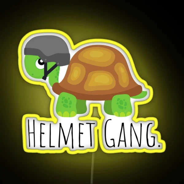 Helmet Gang Turtle RGB Neon Sign
