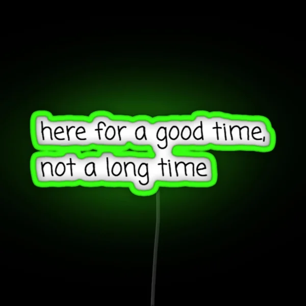 Here For A Good Time Not A Long Time Led RGB Neon Sign