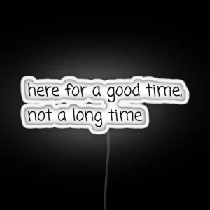 Here For A Good Time Not A Long Time Led RGB Neon Sign