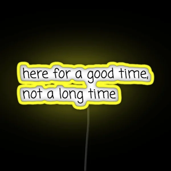 Here For A Good Time Not A Long Time Led RGB Neon Sign