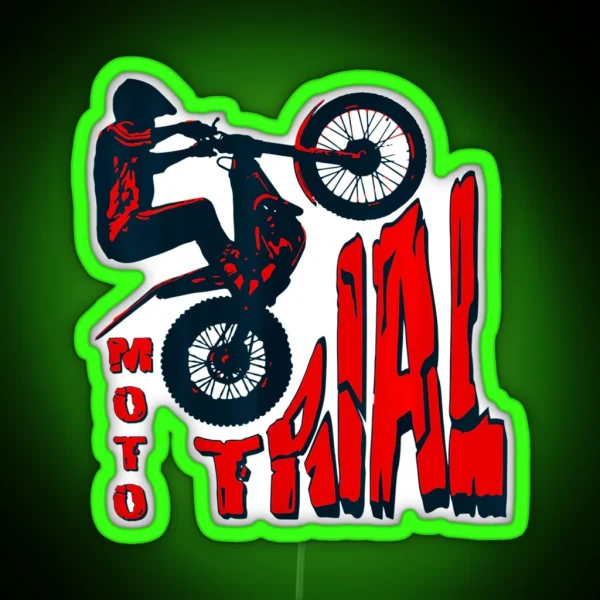 Herren Moto Trial Trial Bike Motorrad Biker Bike Trial RGB Neon Sign