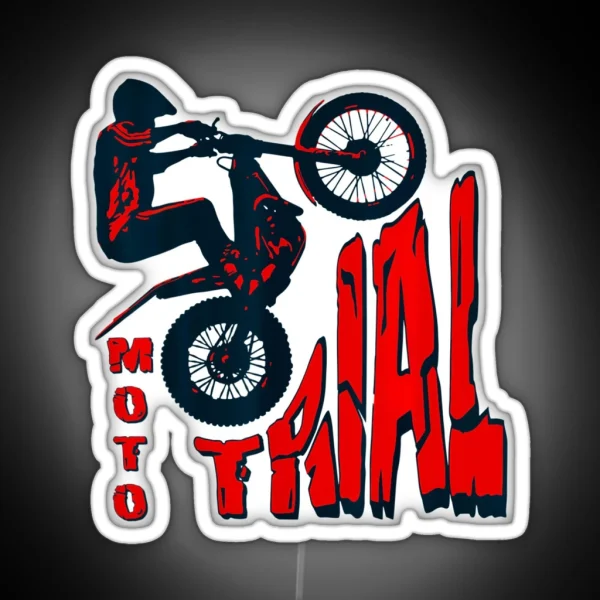 Herren Moto Trial Trial Bike Motorrad Biker Bike Trial RGB Neon Sign