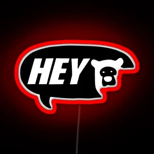 Hey Bear Black RGB Neon Sign