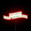 Office humor meets neon flair with this fun worker led