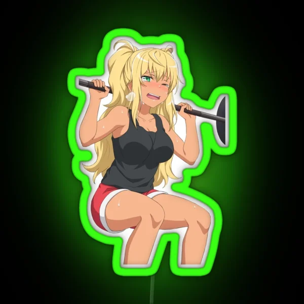Hibiki Sakura Workout Dumbbell Nan Kilo Moteru Anime Led RGB Neon Sign