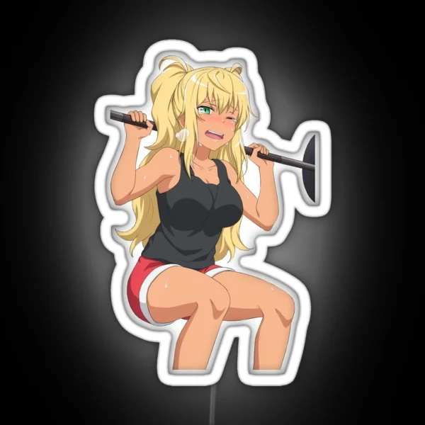 Hibiki Sakura Workout Dumbbell Nan Kilo Moteru Anime Led RGB Neon Sign