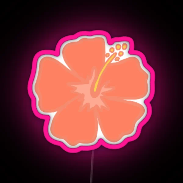 Hibiscus Flower RGB Neon Sign