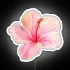 Vibrant hibiscus flower led with colorful RGB neon glow effect