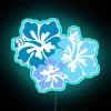Vibrant hibiscus flower design with colorful RGB neon lighting effects.