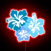 Vibrant hibiscus flower neon light adds tropical flair to interior spaces.