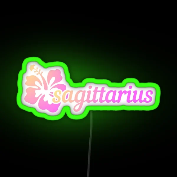 Hibiscus Sagittarius Coconut Girl RGB Neon Sign