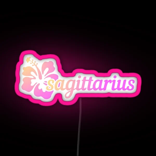 Hibiscus Sagittarius Coconut Girl RGB Neon Sign