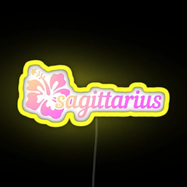 Hibiscus Sagittarius Coconut Girl RGB Neon Sign