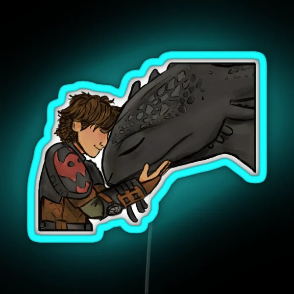 Hiccup And Toothless RGB Neon Sign