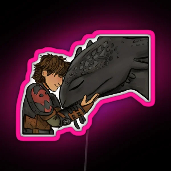Hiccup And Toothless RGB Neon Sign