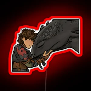 Hiccup And Toothless RGB Neon Sign