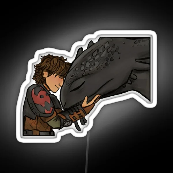 Hiccup And Toothless RGB Neon Sign