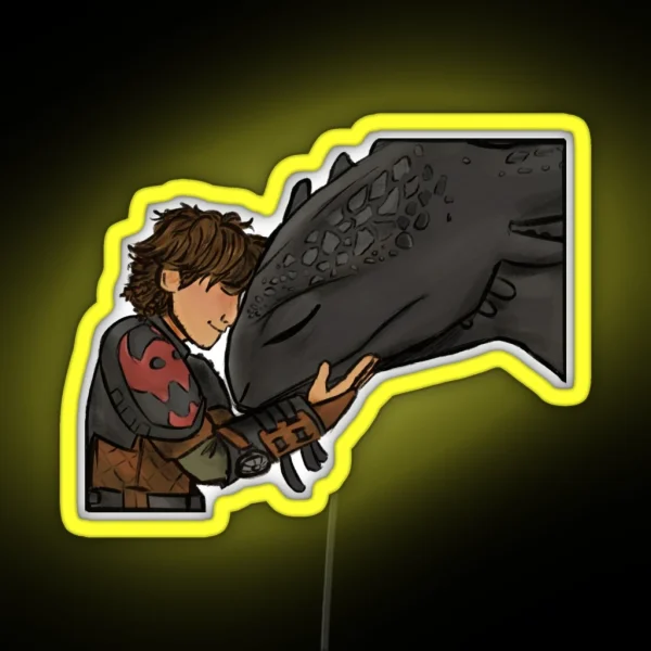 Hiccup And Toothless RGB Neon Sign