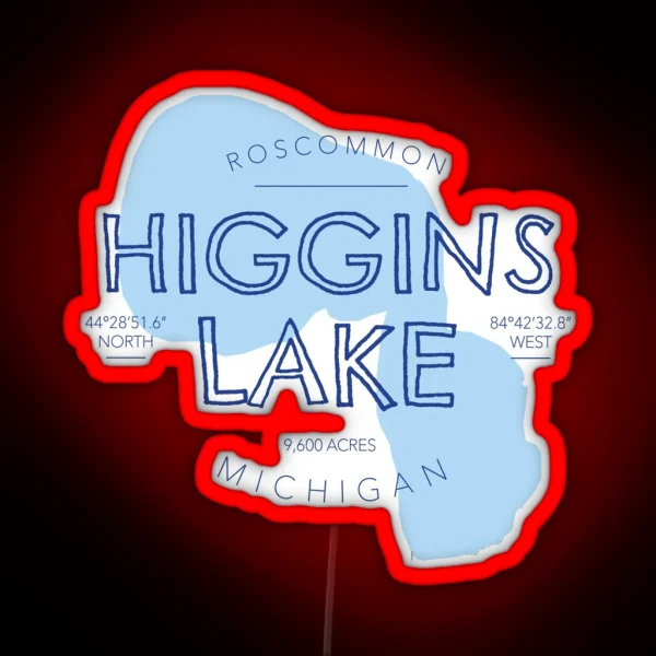 Higgins Lake Michigan RGB Neon Sign