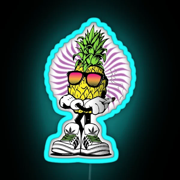 High Rolling Pineapple RGB Neon Sign
