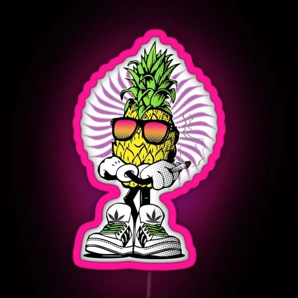 High Rolling Pineapple RGB Neon Sign