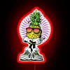 Vibrant RGB LED light installation with pineapple design concept art.