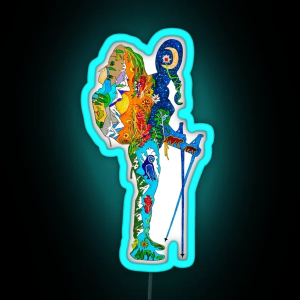 Hiker Gal RGB Neon Sign