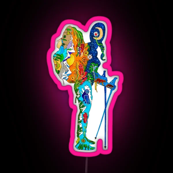 Hiker Gal RGB Neon Sign