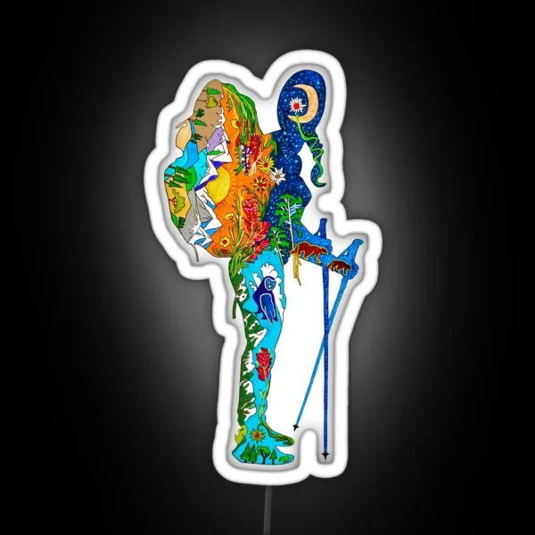 Hiker Gal RGB Neon Sign