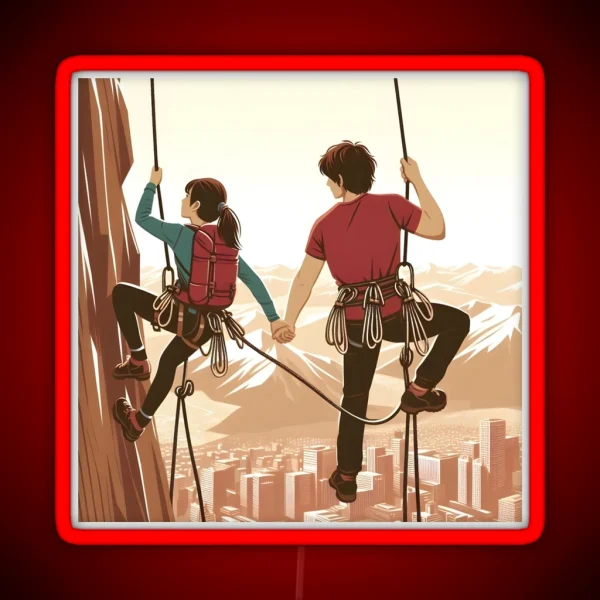 Hiking Couple On Honeymoon Diaries RGB Neon Sign
