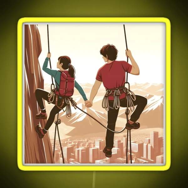 Hiking Couple On Honeymoon Diaries RGB Neon Sign