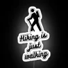 Vibrant Neon Sign Reads I Hike Therefore I Walk